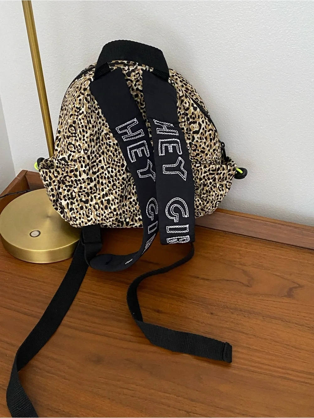 Zara Leopard Print Mini Backpack - Black & Tan